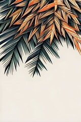 Decorative earth tone colored branches and leaves in illustrative style