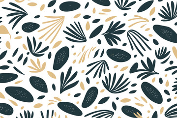 Abstract organic textured shape pattern, nature-inspired seamless vector illustration