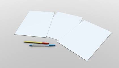 blank sheets template with pen