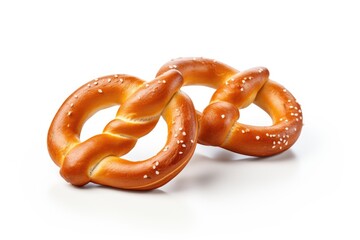 pretzels on a white background.  Generative AI