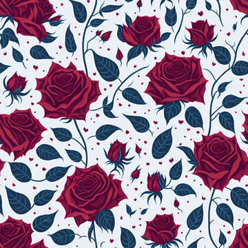 Scarlet Serenity: Red Roses Blooming on White!