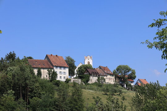 Blick auf die Altstadt der Stadt Aach in Baden-W&uuml;rttemberg
