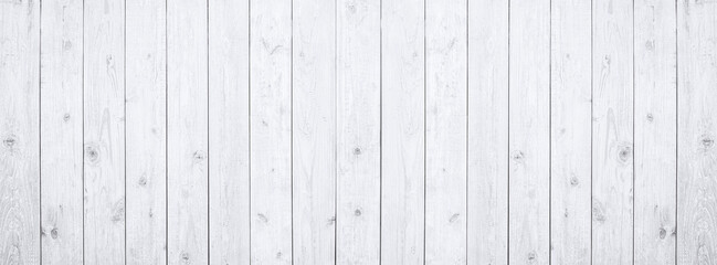 Fototapeta premium Panorama of Old White Wood Texture Backgrounds, Backdrop, Interior, For disign pattern.