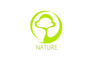 a natural tree logo colored green and surrounded by a circle