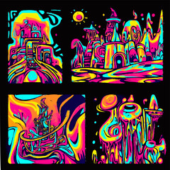 psychedelic acid city set