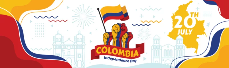 Foto op Canvas colombia independence day banner © Jawed