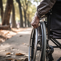 Obraz premium Concept for people on wheelchair.Background