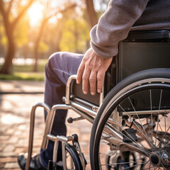 Obraz premium Concept for people on wheelchair.Background
