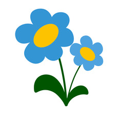 flower on blue background