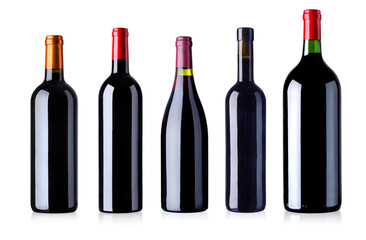 diverse Rotweinflaschen