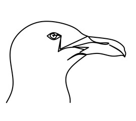 Bird head one line vector illustration