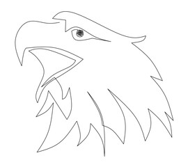 Bird head one line vector illustration