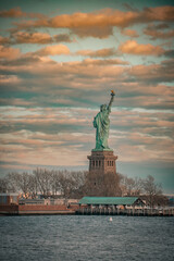 Fototapeta premium View of the Statue of liberty from Liberty State Park, New Jersey, United States.