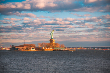 View of the Statue of liberty from Liberty State Park, New Jersey, United States.