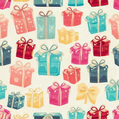 seamless pattern with gift boxes Can be used for invitations, greeting, wedding card