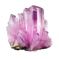 Kunzite gem isolated on transparent background. Generative AI
