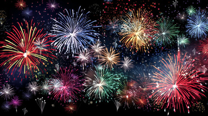 Obraz premium They gasped in awe as the night sky lit up with fireworks and a shower of glitter.