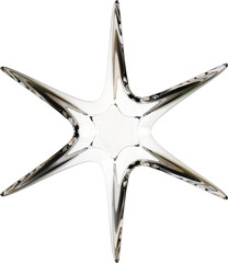 3d rendering. Abstract geometric shapes illustration. Modern minimal glass objects isolated on transparent background