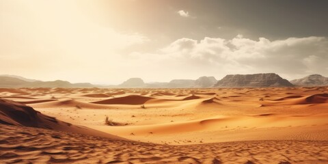 Beautiful panoramic view of the Sahara desert