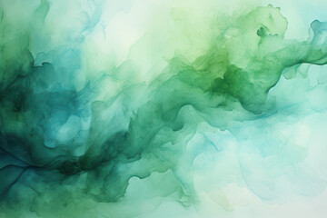 Abstract watercolor green background. AI generative.