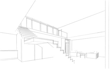 Sketch of house interior