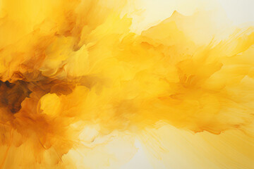 Abstract watercolor yellow background, paint stains. AI generative.