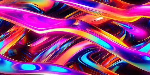 Abstract 3D Background with colorful Wavy Lines. Generative AI