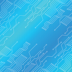 電子回路基板の背景　正方形　ブルー