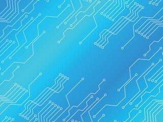 電子回路基板の背景　横位置　ブルー