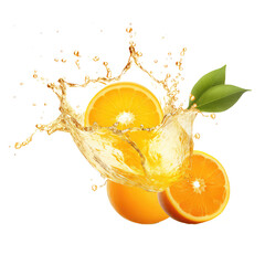 Fototapeta na wymiar fruit juice splashingwith fruits isolated on white