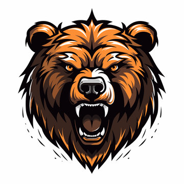 Esport vector logo bear, bear icon, bear head, vector, sticker