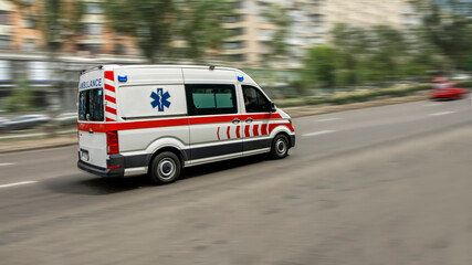 ambulance on emergency car in motion blur © Halytskyi Olexandr