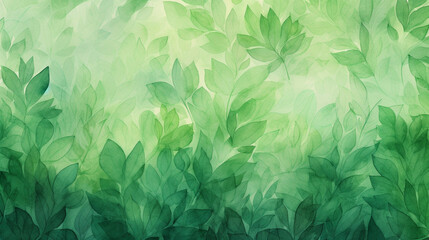 Green leaf water color background