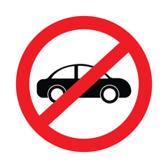 no parking sign on white, no car parking vector
