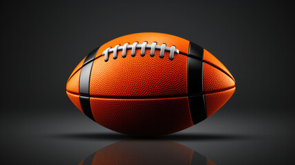 Fototapeta premium an american football ball isolated on dark gray background. Generative AI