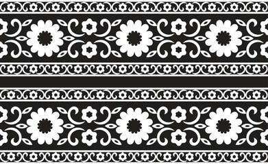 Textile fabric border motif pattern for a geometric oriental seamless pattern. Border decoration. Design for background, wallpaper, vector illustration, textile, batik, carpet, fabric, clothin
