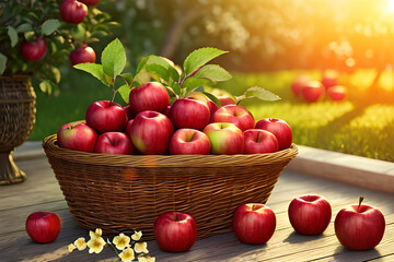 Fototapeta na wymiar Pommes en automne,IA générative.