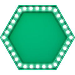 3D Green Billboard With Light Bulb 

