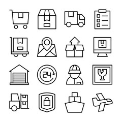 Delivery Icons Outline Style for Any Purpose