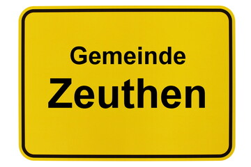 Illustration eines Ortsschildes der Gemeinde Zeuthen in Brandenburg