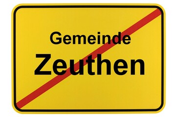 Illustration eines Ortsschildes der Gemeinde Zeuthen in Brandenburg