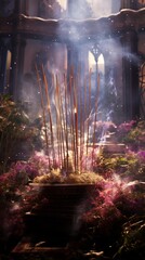 Obraz premium Atmosphere with Incense Sticks