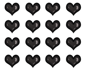 pattern with black hearts