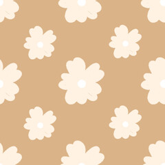 Obraz premium seamless pattern pink flower isolated on brown background