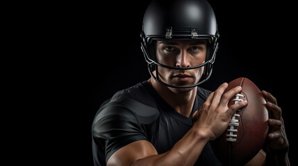 Determined American Football Player  .Generative AI.
