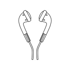 Doodle earphones icon in vector. Hand drawn earphones icon in vector.