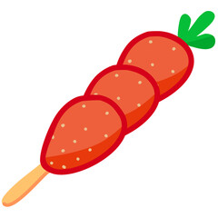 strawberry skewers cartoon in icon style.Tang Hulu