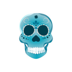Day of the Dead Skull blue vector muerte