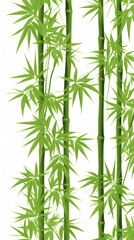 Fototapeta na wymiar bamboo trees pattern isolated white, create using generative AI tools