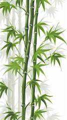bamboo trees pattern isolated white, create using generative AI tools